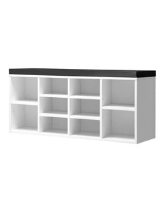 Oikiture Shoe Cabinet Bench Shoe Storage Rack PU Padded Seat Organiser Cupboard