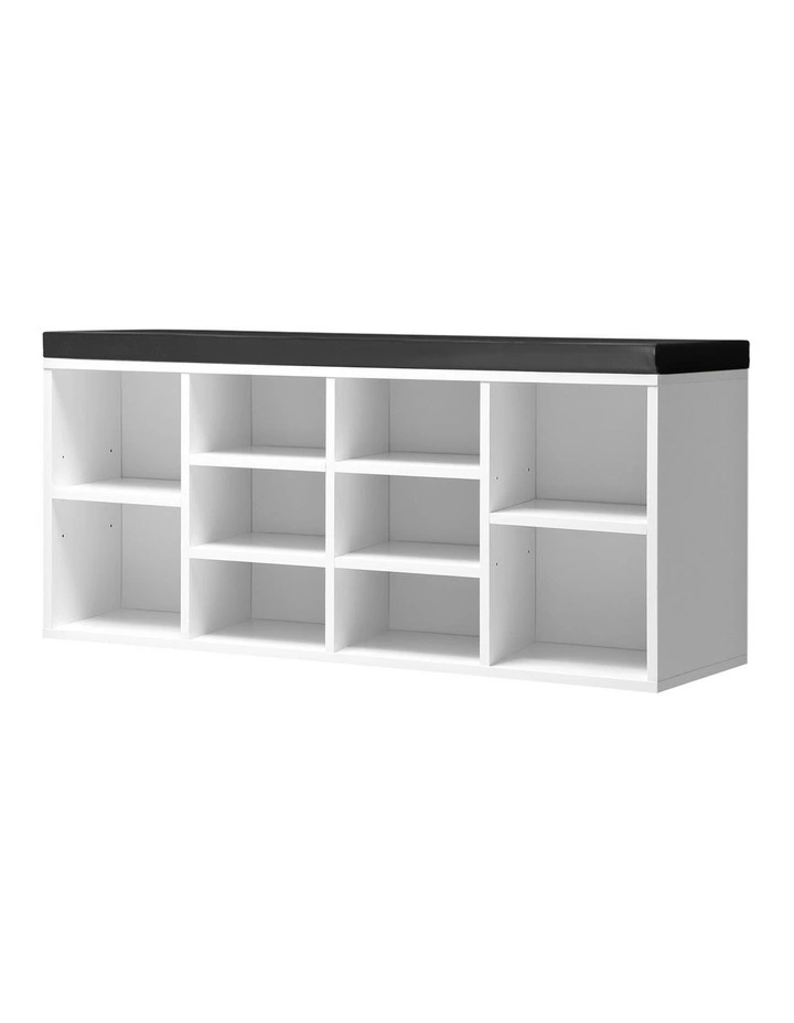 Oikiture Shoe Cabinet Bench Shoe Storage Rack PU Padded Seat Organiser Cupboard image 1