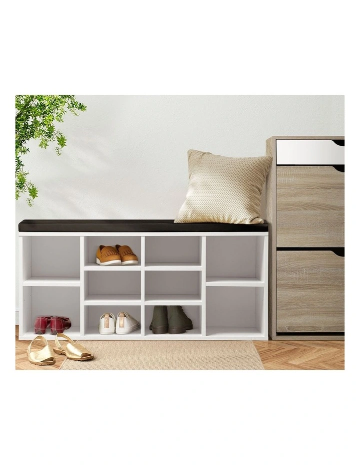 Oikiture Shoe Cabinet Bench Shoe Storage Rack PU Padded Seat Organiser Cupboard image 5