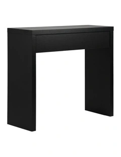 Oikiture Console Table Wood Sofa Table Hall Side Entry with Drawer Black