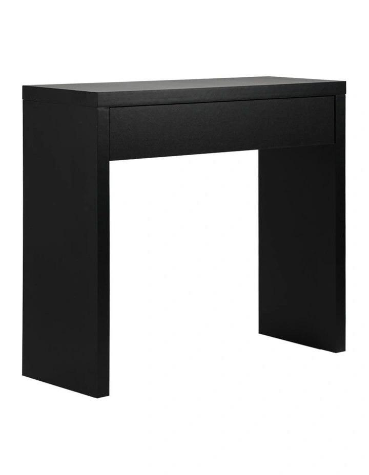 Oikiture Console Table Wood Sofa Table Hall Side Entry with Drawer Black image 1