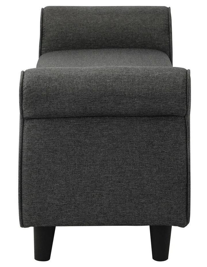 Oikiture Storage Ottoman Blanket Box Linen Fabric Arm Foot Stool Couch Large image 7