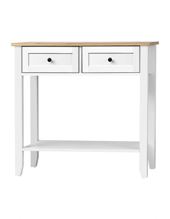 Oikiture Console Table Hallway Entry 2 Drawers Hall Side Display Shelf Desk image 1