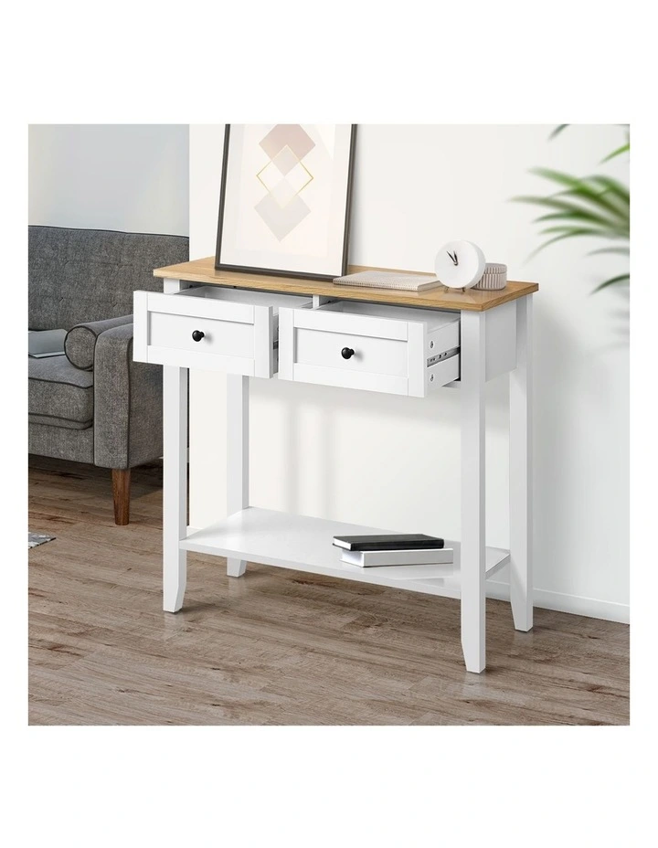 Oikiture Console Table Hallway Entry 2 Drawers Hall Side Display Shelf Desk image 5