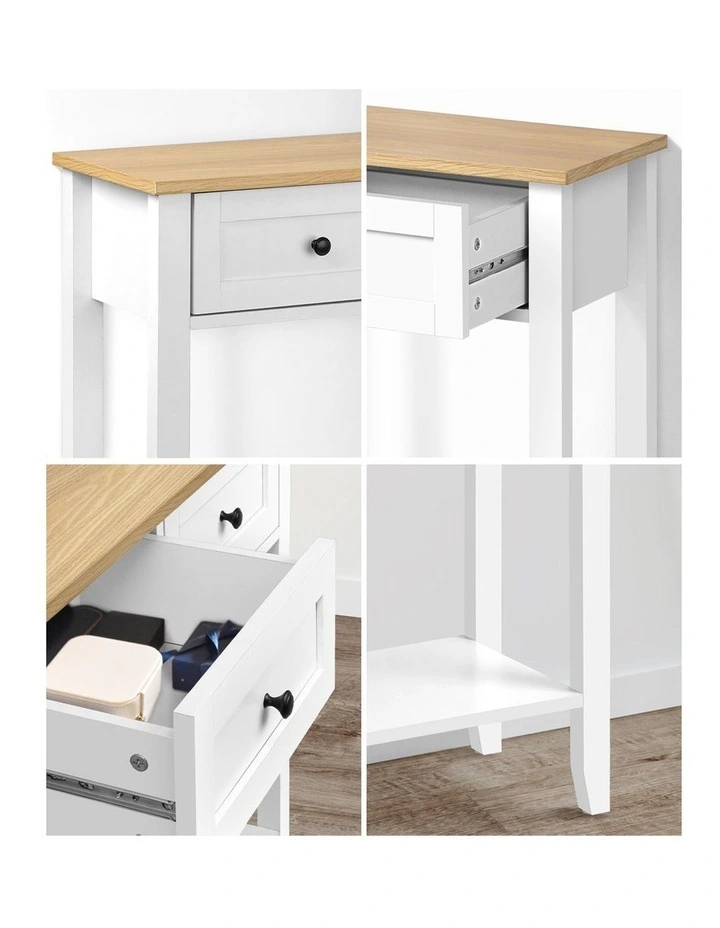 Oikiture Console Table Hallway Entry 2 Drawers Hall Side Display Shelf Desk image 6