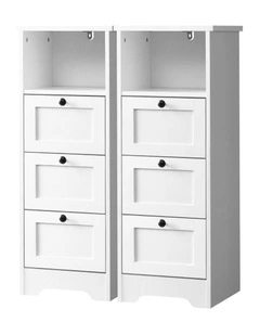 Oikiture 2PCS Dresser Tallboy Chest of Drawers Storage Cabinet