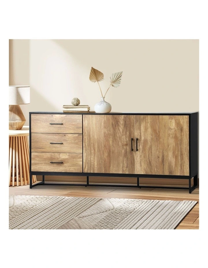 Oikiture Buffet Sideboard Cabinet 3 Drawers 2 Doors image 5