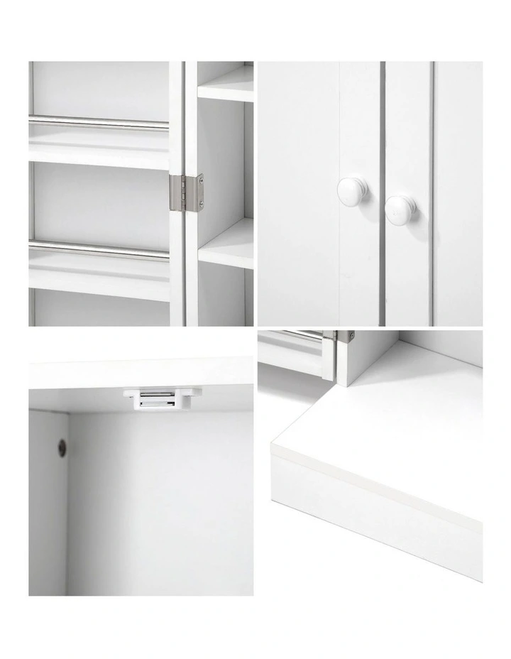 Oikiture Buffet Sideboard Storage Cabinet White image 6