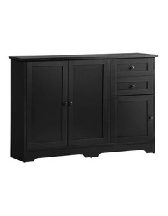 Oikiture Sideboard Buffet Storage Cabinet Black