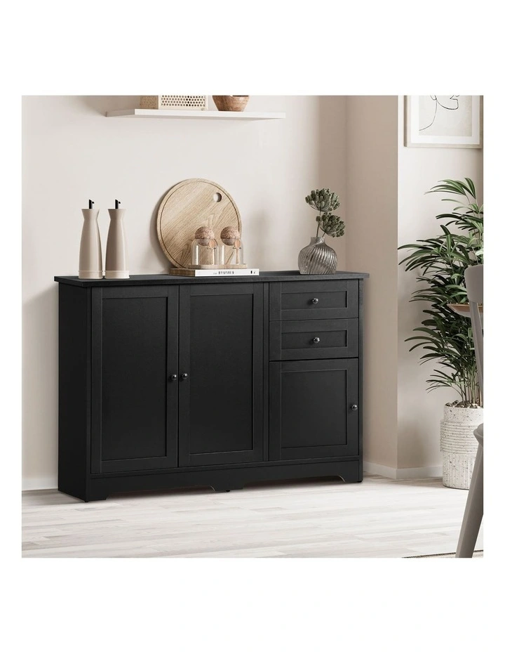 Oikiture Sideboard Buffet Storage Cabinet Black image 4
