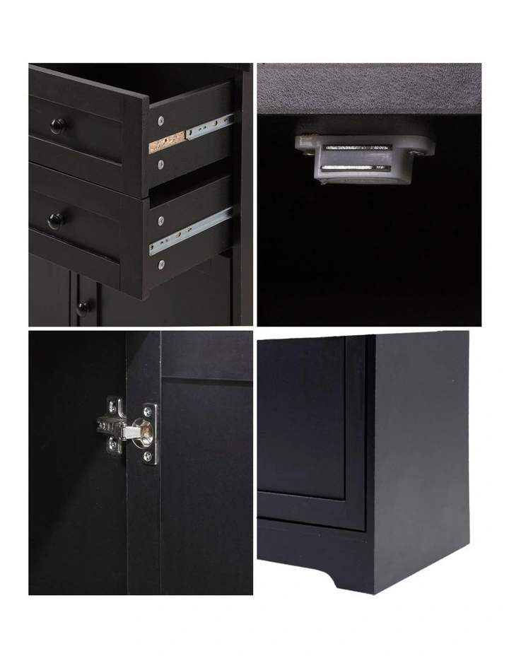 Oikiture Sideboard Buffet Storage Cabinet Black image 6