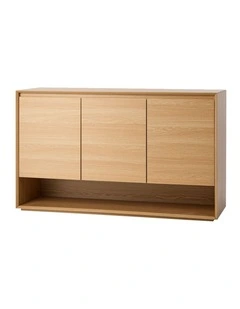 Oikiture Buffet Sideboard Storage Cabinet 3 Doors Cupboard 120cm