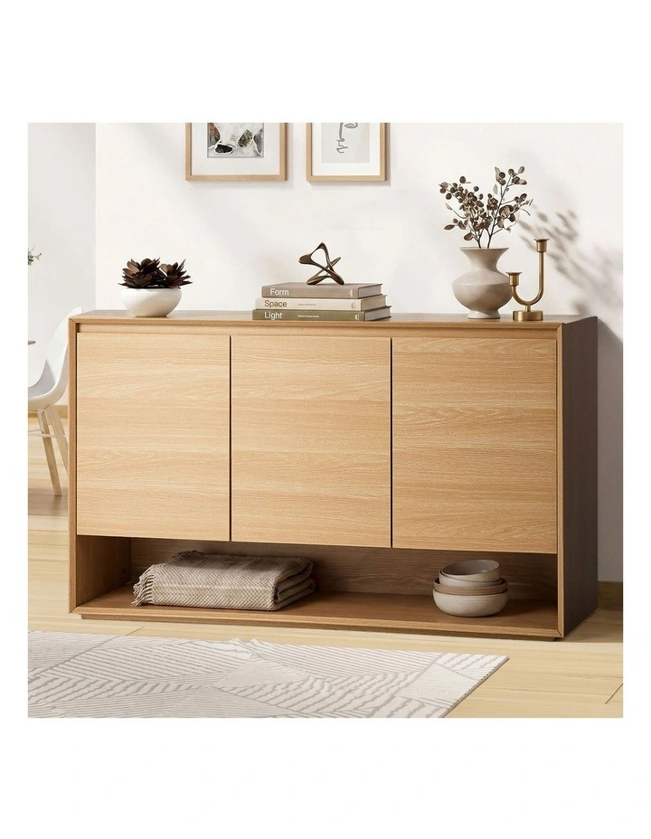 Oikiture Buffet Sideboard Storage Cabinet 3 Doors Cupboard 120cm image 4