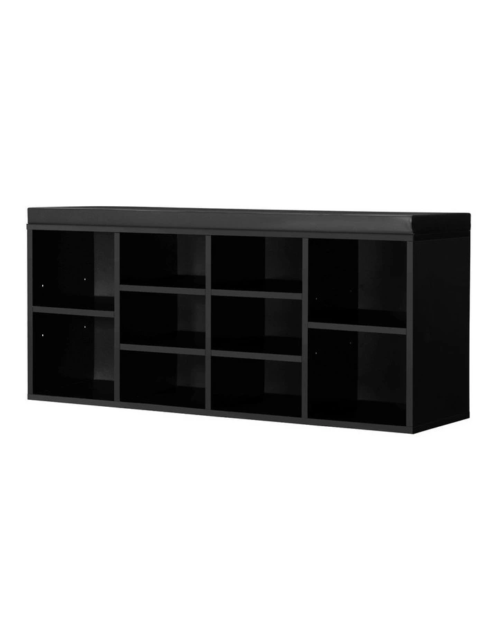 Oikiture Shoe Cabinet Bench Shoe Storage Rack PU Padded Seat Organiser Cupboard image 1
