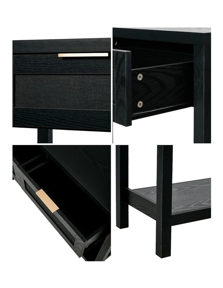 Oikiture Console Table 2 Drawers Entry Table Hallway Display Shelf Black image 6