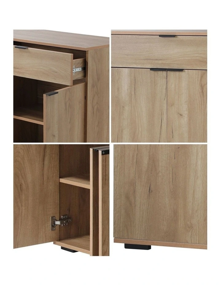 Oikiture Buffet Sideboard Storage Cabinet High Gloss 4 Doors 2 Drawers Natural image 6