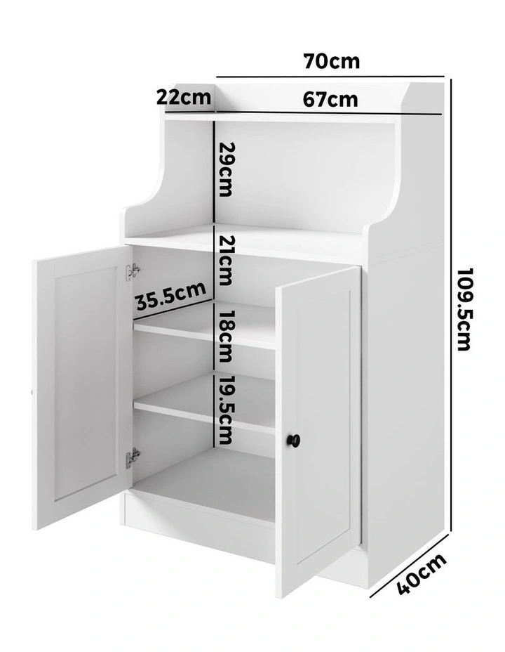 Oikiture Buffet Sideboard Cabinet 2 Doors Hallway Table image 3