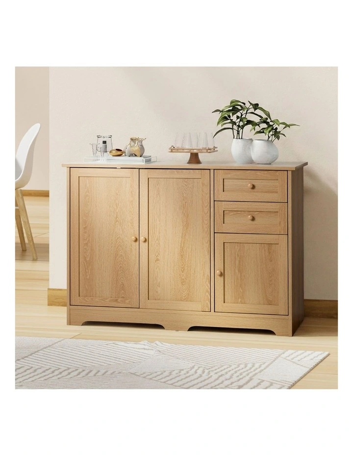 Oikiture Sideboard Buffet Storage Cabinet Natural image 4
