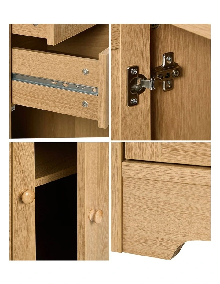 Oikiture Sideboard Buffet Storage Cabinet Natural image 6