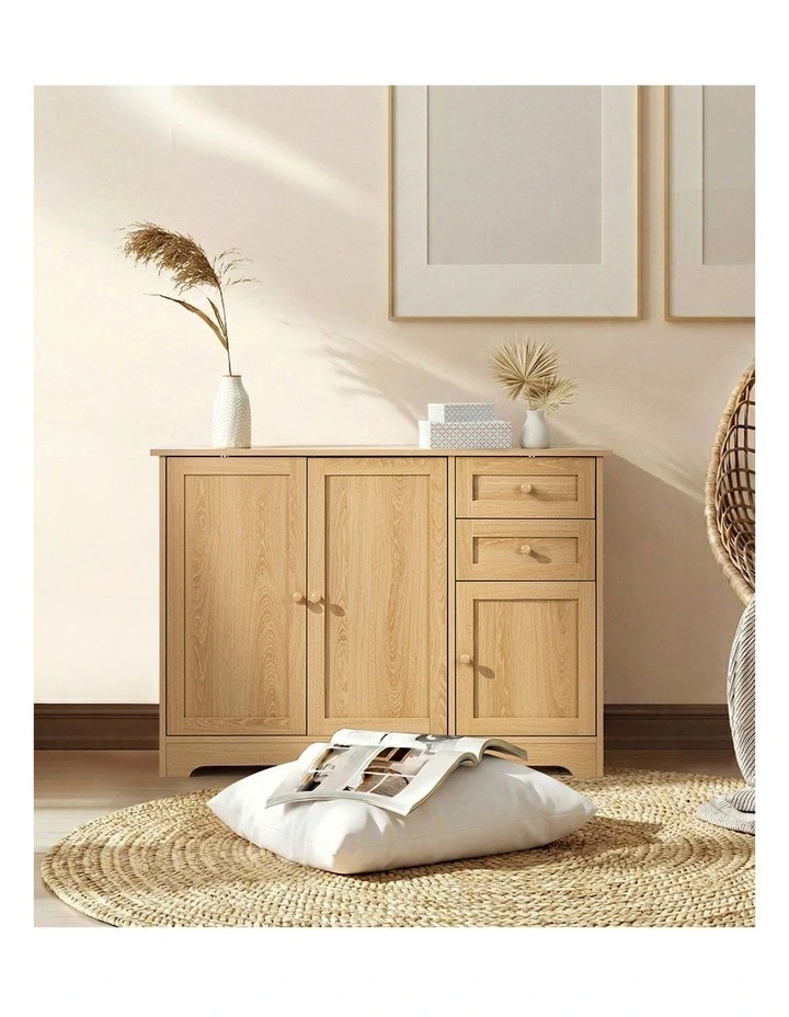 Oikiture Sideboard Buffet Storage Cabinet Natural image 7