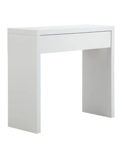 Oikiture Console Table Wood Sofa Table Hall Side Entry with Drawer White