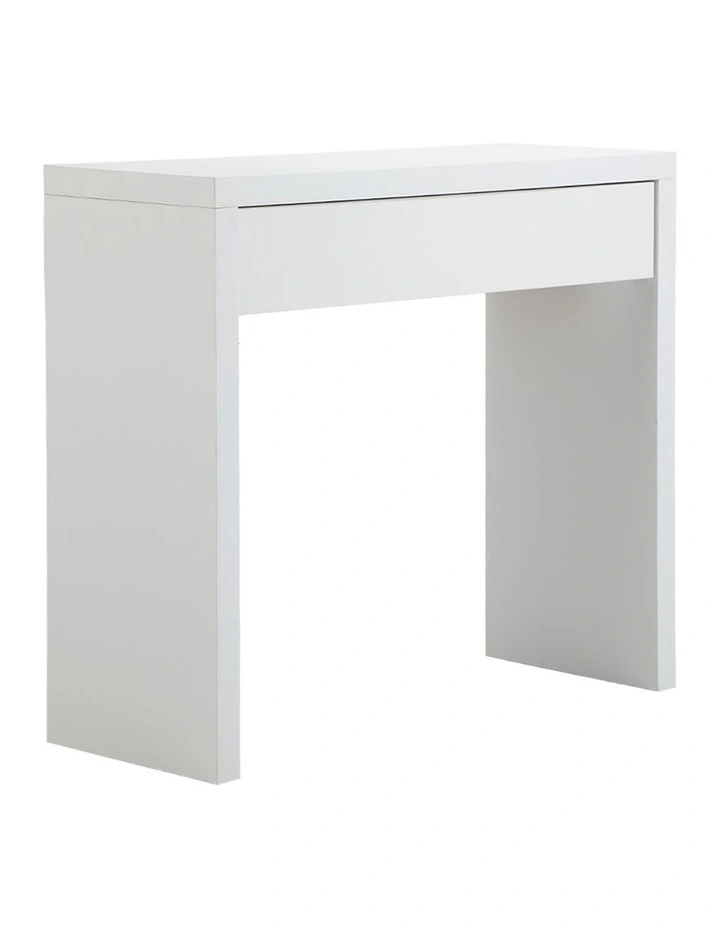 Oikiture Console Table Wood Sofa Table Hall Side Entry with Drawer White image 1
