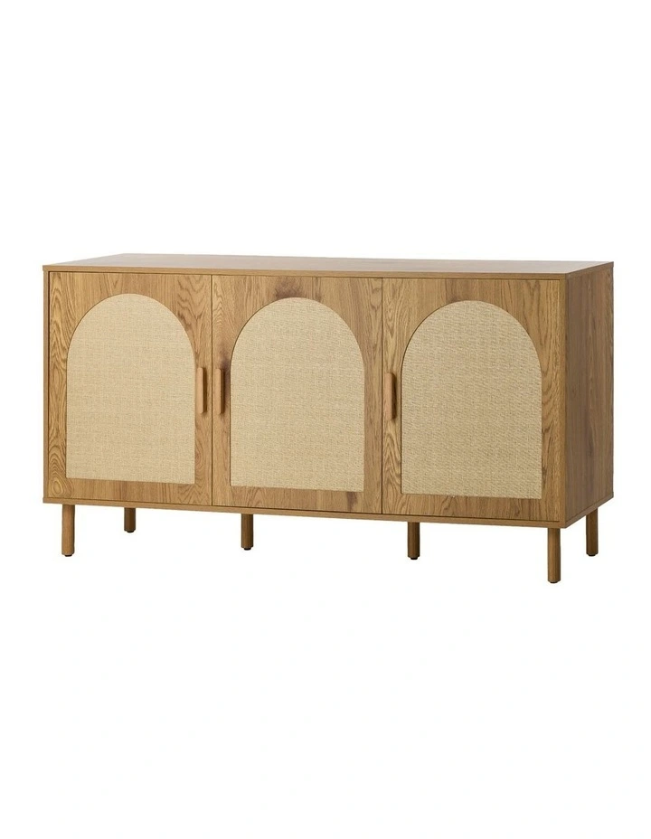 Oikiture Rattan Buffet Sideboard Storage Cabinet Cupboard 150cm image 1