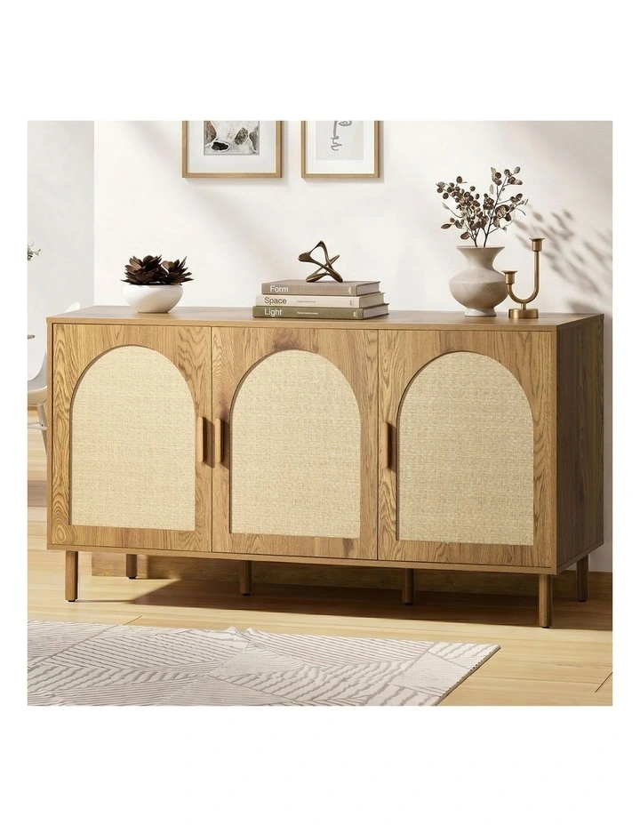 Oikiture Rattan Buffet Sideboard Storage Cabinet Cupboard 150cm image 4