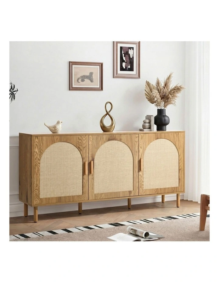 Oikiture Rattan Buffet Sideboard Storage Cabinet Cupboard 150cm image 5