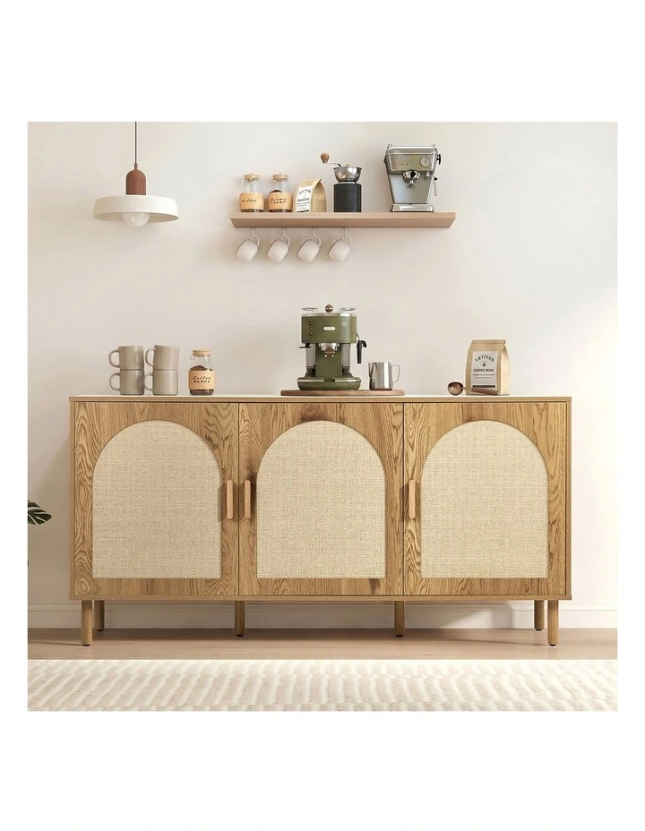 Oikiture Rattan Buffet Sideboard Storage Cabinet Cupboard 150cm image 7