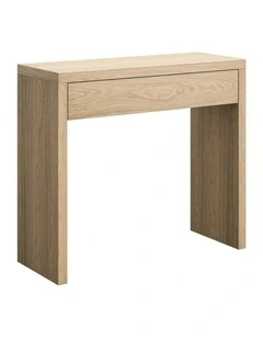 Oikiture Console Table Wood Sofa Table Hall Side Entry with Drawer Natural