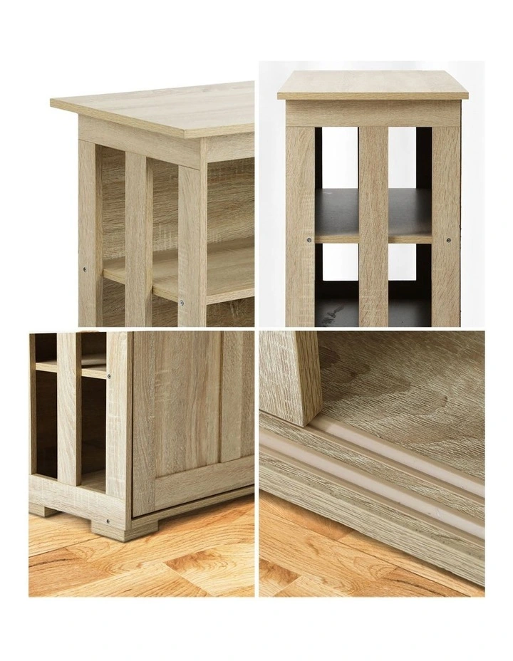 Oikiture Buffet Sideboard Cabinet Sliding Doors 120cm Natural image 6