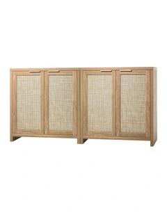 Oikiture 2PCS Rattan Buffet Sideboard Storage Cabinet Cupboard