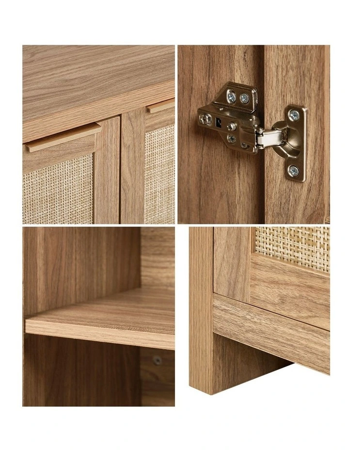Oikiture 2PCS Rattan Buffet Sideboard Storage Cabinet Cupboard image 6