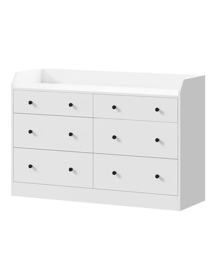Oikiture Buffet Sideboard Storage Cabinet 6 Drawers image 1