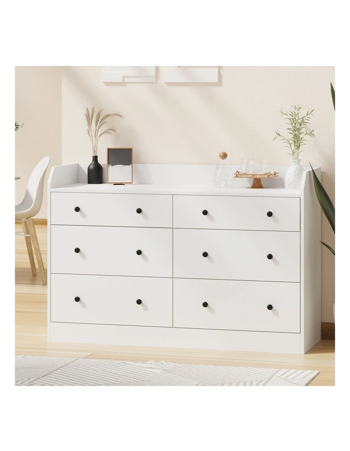 Oikiture Buffet Sideboard Storage Cabinet 6 Drawers image 4