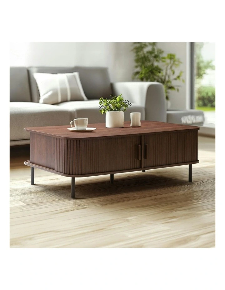 Cooper & Co. Haven Sliding Door Coffee Table Walnut image 2