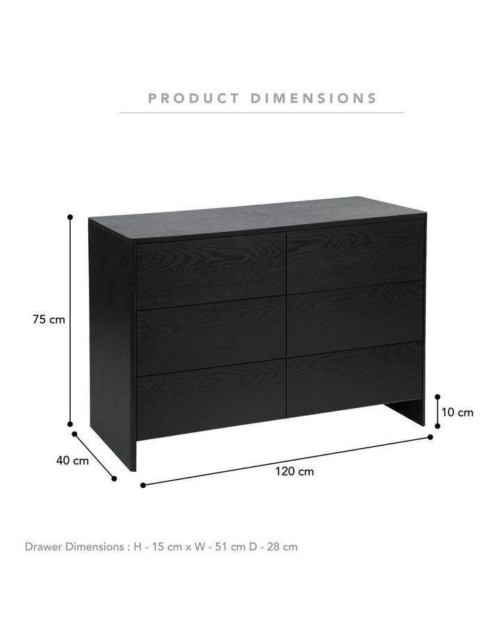 Cooper & Co. Oxford Chest of 6 Drawers Black image 3