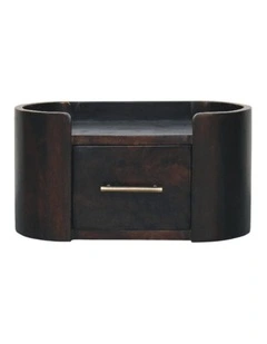 Artisan Furniture Solid Wood Valencia Wall-Mounted Bedside, 1 Drawer, Dark Brown