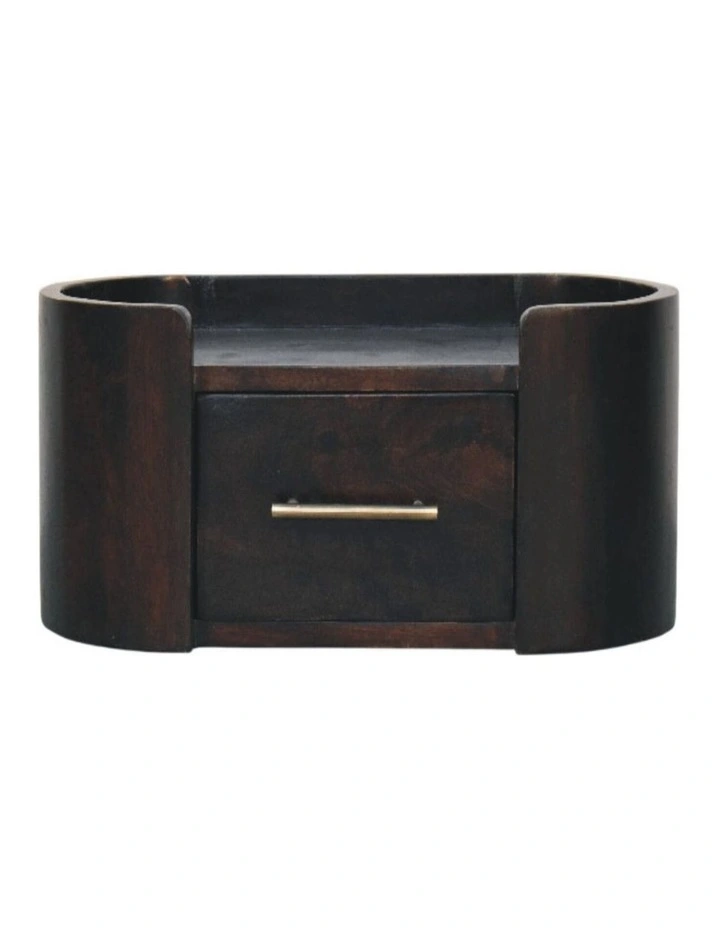 Artisan Furniture Solid Wood Valencia Wall-Mounted Bedside, 1 Drawer, Dark Brown image 1