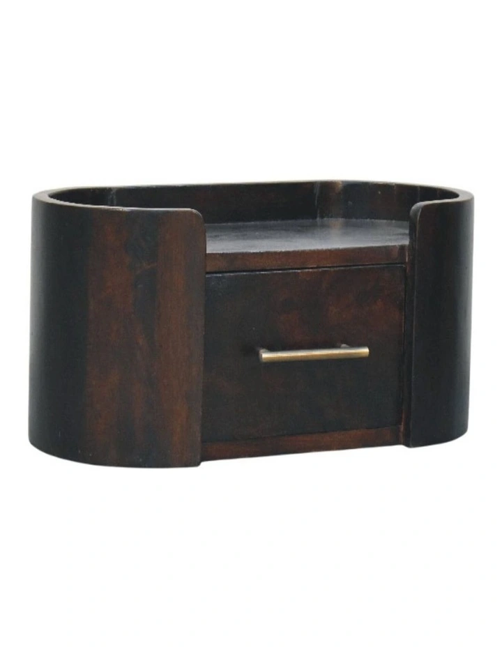 Artisan Furniture Solid Wood Valencia Wall-Mounted Bedside, 1 Drawer, Dark Brown image 3