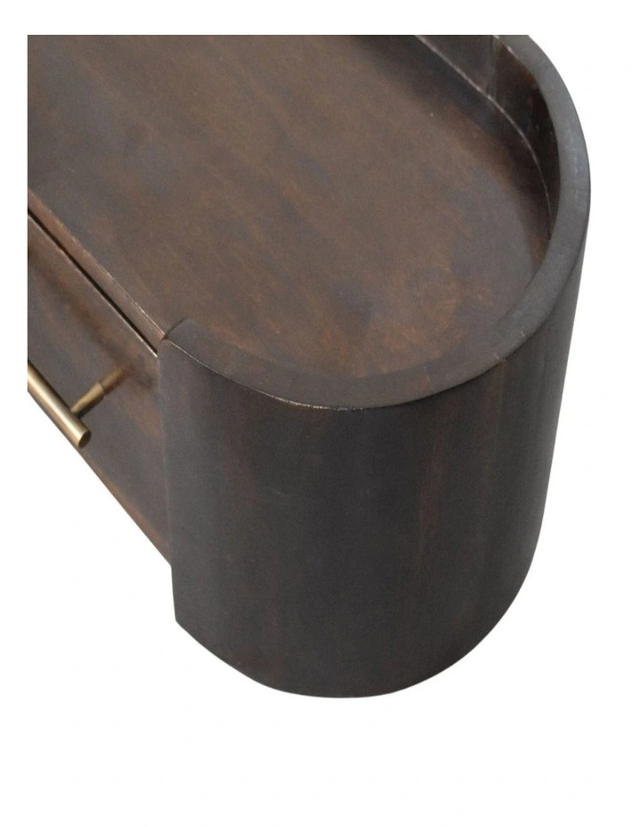 Artisan Furniture Solid Wood Valencia Wall-Mounted Bedside, 1 Drawer, Dark Brown image 4