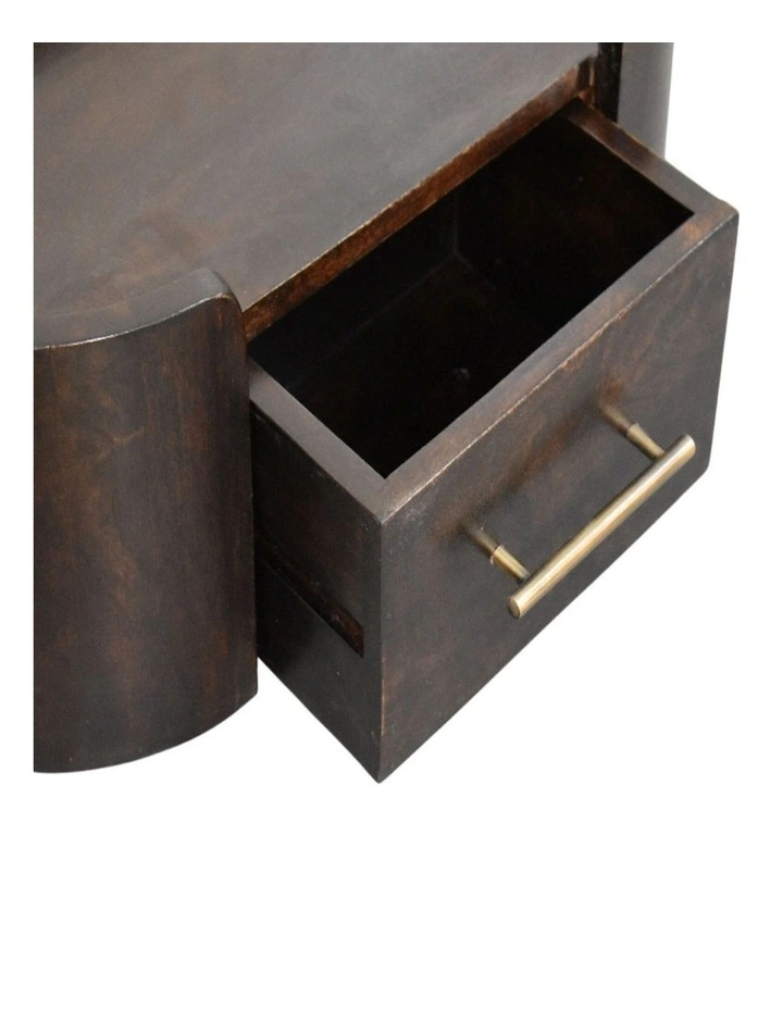 Artisan Furniture Solid Wood Valencia Wall-Mounted Bedside, 1 Drawer, Dark Brown image 5