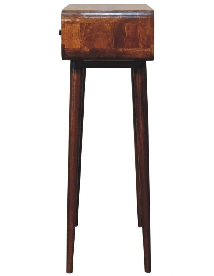 Artisan Furniture Solid Wood Chestnut Curved Hallway Table, 2 Drawers, Brown image 6