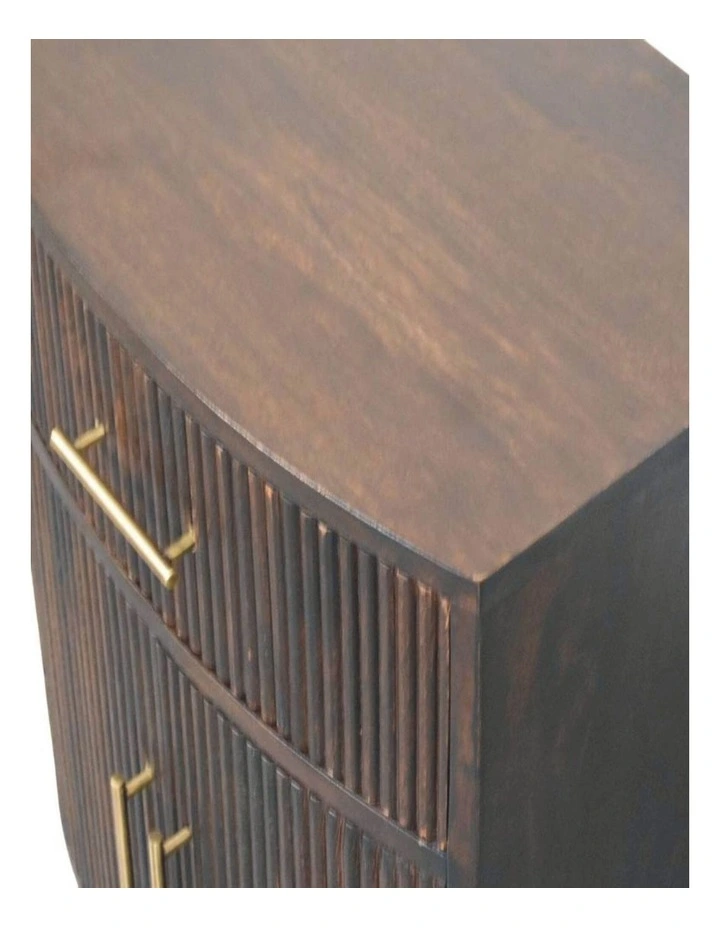 Artisan Furniture Solid Wood Milan Bedside, 1 Drawer & 2 Doors, Dark Brown image 4