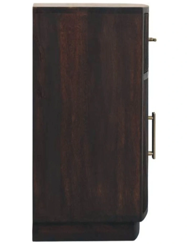 Artisan Furniture Solid Wood Milan Bedside, 1 Drawer & 2 Doors, Dark Brown image 6