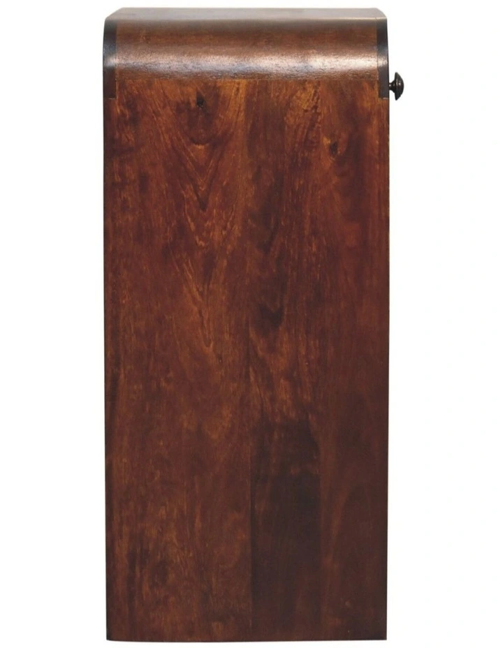 Artisan Furniture Solid Wood Aspen Open Bedside, 1 Drawer & 2 Open Slots, Brown image 6