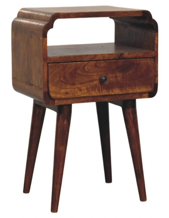 Artisan Furniture Solid Wood Newton Chestnut Nightstand, 1 Drawer & 1 Open Slot, Brown image 3