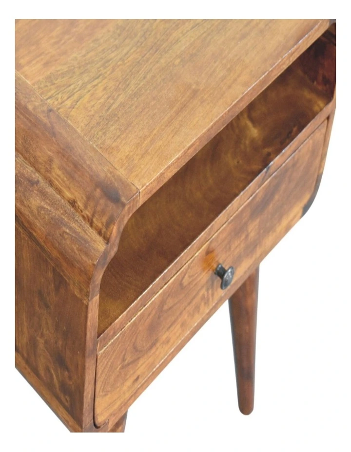 Artisan Furniture Solid Wood Newton Chestnut Nightstand, 1 Drawer & 1 Open Slot, Brown image 4