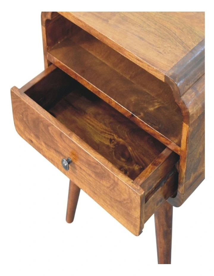 Artisan Furniture Solid Wood Newton Chestnut Nightstand, 1 Drawer & 1 Open Slot, Brown image 5